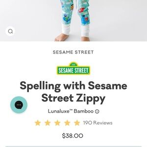 Little Sleepies Sesame Street 3t zippy pajamas